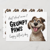 Grumpy Paws Funny Dog Vatertag Card Mitteilungskarte (Vorne/Hinten)
