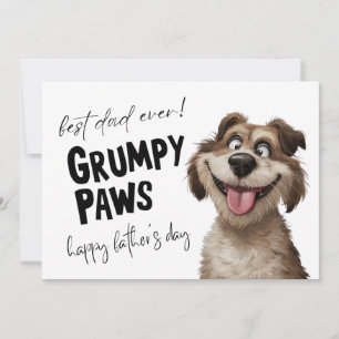 Grumpy Paws Lustiger Hund Vatertagskarte Mitteilungskarte