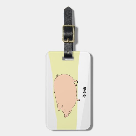 Grumpy Pig Neutral Töne Personalisiert Gepäckanhänger (Vorderseite vertikal)
