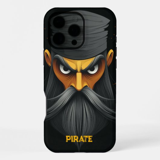 Grumpy Pirate Portrait iPhone Hülle (Rückseite)