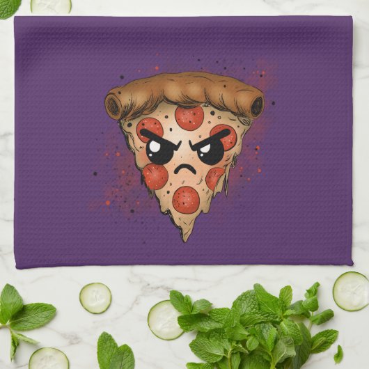 Grumpy Pizza Geschirrtuch (Gefaltet)
