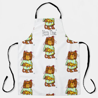 Grumpy Pizza Pet Funny Cat Art Design Schürze