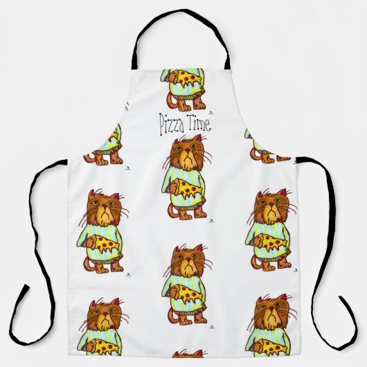 Grumpy Pizza Pet Funny Cat Art Design Schürze (Vorderseite)