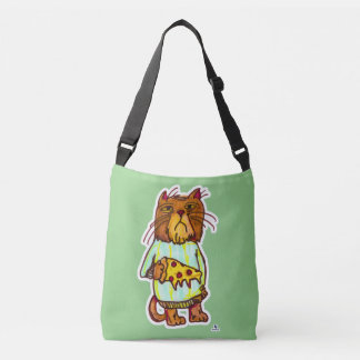 Grumpy Pizza Pet Funny Cat Art Spaß Tragetaschen Mit Langen Trägern
