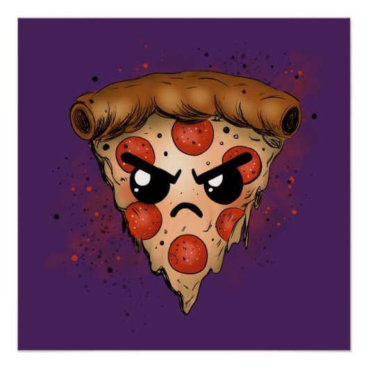 Grumpy Pizza Poster (Vorderseite)