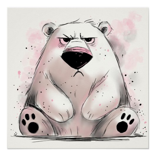 Grumpy Polar Bear Poster (Vorderseite)