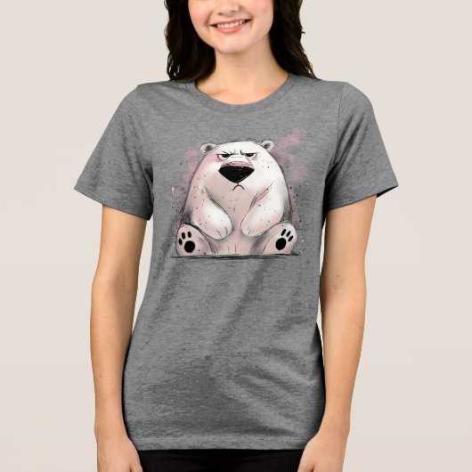 Grumpy Polar Bear Tri-Blend Shirt (Vorderseite)