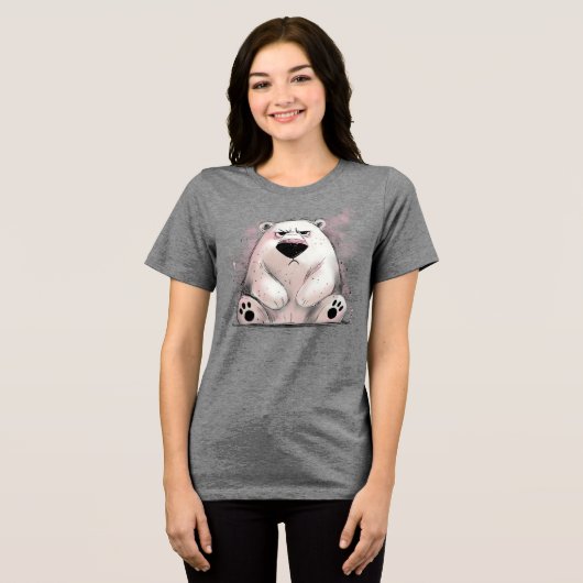 Grumpy Polar Bear Tri-Blend Shirt (Vorderseite voll)