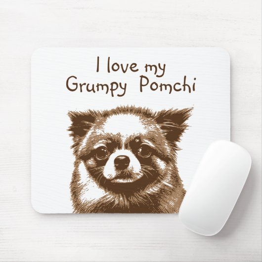 Grumpy Pomchi Mousepad (Mit Mouse)