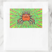 Grumpy psychedelic odd crab v4 rechteckiger aufkleber (Tasche)