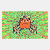 Grumpy psychedelic odd crab v4 rechteckiger aufkleber (Vorderseite)