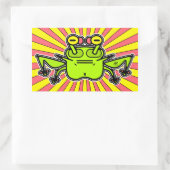 Grumpy psychedelic odd frosch toad v4 rechteckiger aufkleber (Tasche)