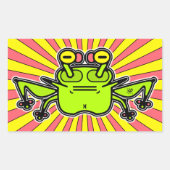 Grumpy psychedelic odd frosch toad v4 rechteckiger aufkleber (Vorderseite)