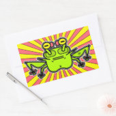 Grumpy psychedelic odd frosch toad v4 rechteckiger aufkleber (Umschlag)