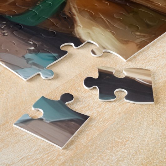 Grumpy Pug Dog in Elf Hat Funny Christmas Art Puzzle (Seite)