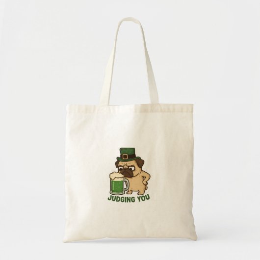 Grumpy Pug Judging You St.Patrick's Day Tragetasche (Vorne)
