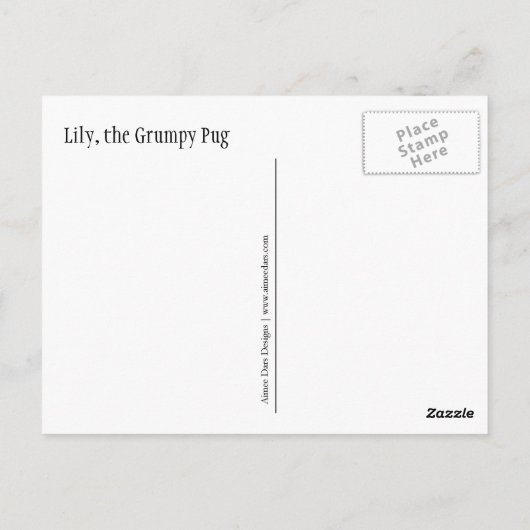 Grumpy Pug Postkarte (Rückseite)