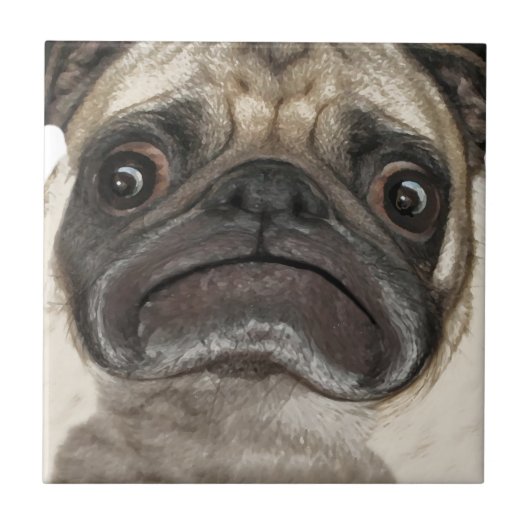 Grumpy Puggy Geschenke Fliese (Vorderseite)