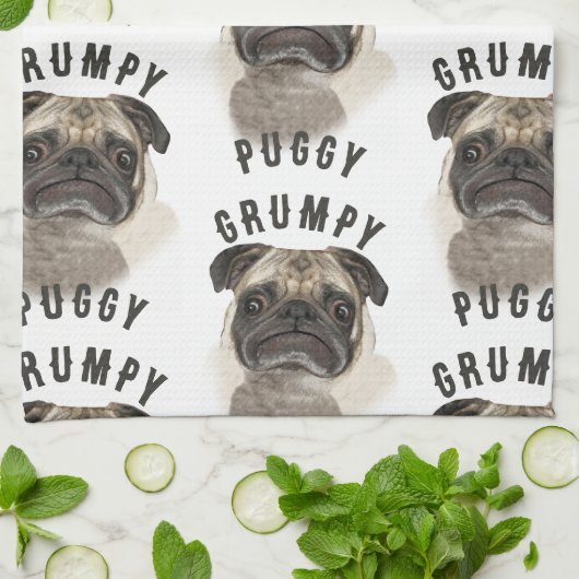 Grumpy Puggy Geschenke Handtuch (Gefaltet)