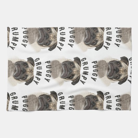 Grumpy Puggy Geschenke Handtuch (Horizontal)