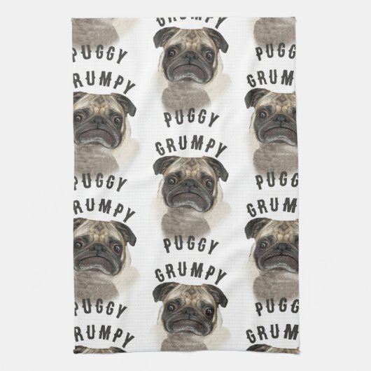 Grumpy Puggy Geschenke Handtuch (Vertikal)