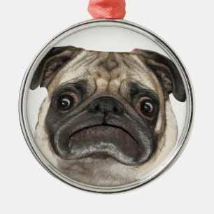 Grumpy Puggy Geschenke Silbernes Ornament