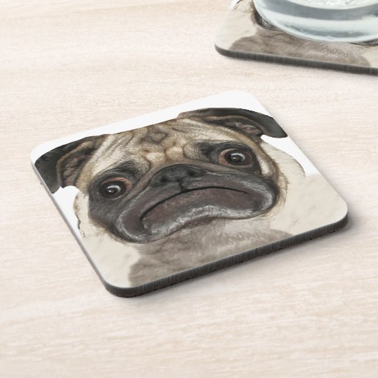 Grumpy Puggy Geschenke Untersetzer (Linke Seite)