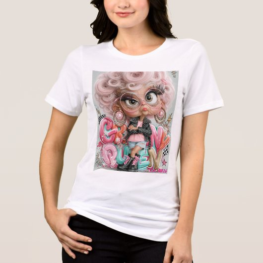Grumpy Queen Pink Punk Tri-Blend Shirt (Vorderseite)