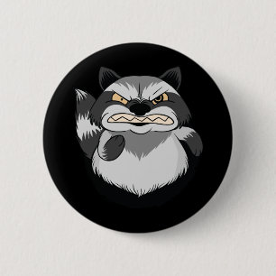 Grumpy Raccoon Button