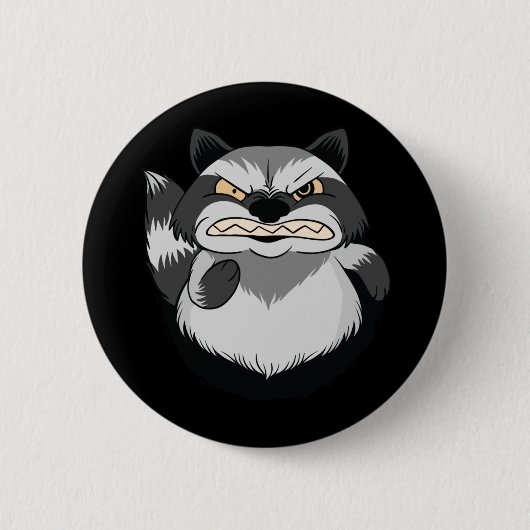 Grumpy Raccoon Button (Vorderseite)