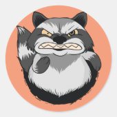 Grumpy Raccoon Runder Aufkleber (Vorderseite)