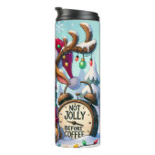 Grumpy Reindeer braucht Kaffee Thermosbecher (Nach rechts gedreht)