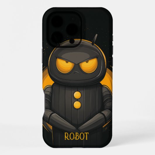 Grumpy Robot Personalisiert iPhone Hülle (Rückseite)