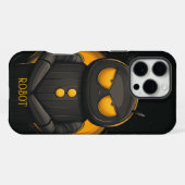 Grumpy Robot Personalisiert iPhone Hülle (Rückseite (Horizontal))