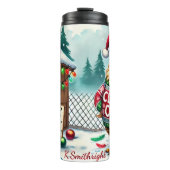 Grumpy Rooster Festive Holiday Spaß Thermosbecher (Vorderseite)