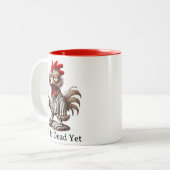 Grumpy Rooster Morning Is He Dead Yet Coffee Zweifarbige Tasse (Vorderseite Links)