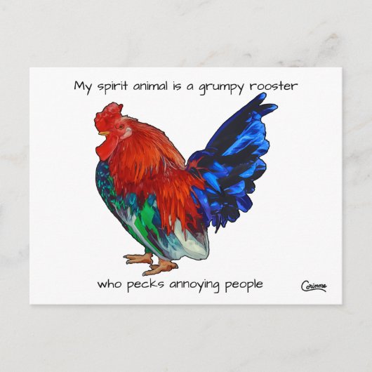 Grumpy Rooster - Postkarte (Vorderseite)