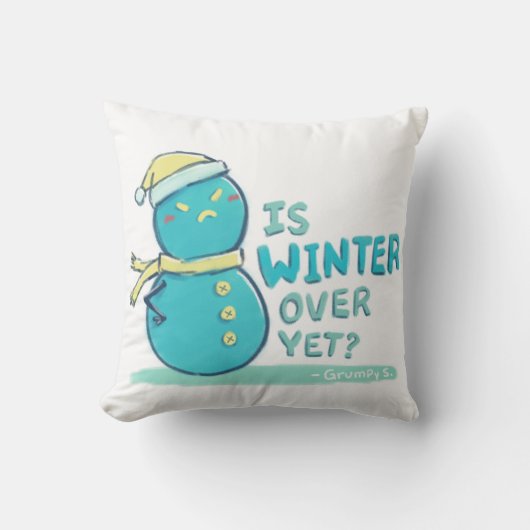 Grumpy S. Illustration: IST DER WINTER NOCH? Kissen (Vorderseite)