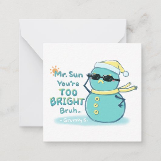 Grumpy S. Illustration: Mr. Sun Sie sind zu hell Mitteilungskarte (Vorderseite)