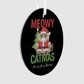 Grumpy Santa Cat Holiday Illustration Funny Meowy  Ornament (Vorderseite)