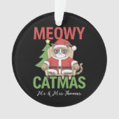 Grumpy Santa Cat Holiday Illustration Funny Meowy  Ornament (Vorderseite)