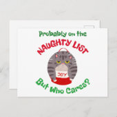 Grumpy Sarcastic Weihnachtskatze Wahrscheinlich au Postkarte (Vorne/Hinten)