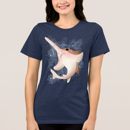 Grumpy Sawshark Tri-Blend Shirt (Vorderseite)