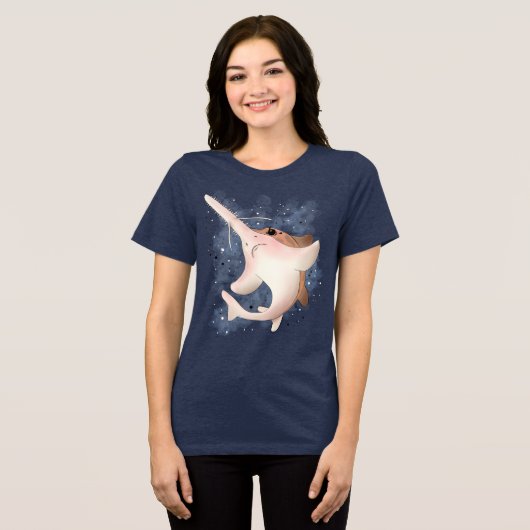 Grumpy Sawshark Tri-Blend Shirt (Vorderseite voll)