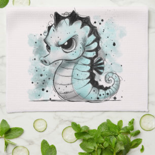 Grumpy Seepferd Geschirrtuch