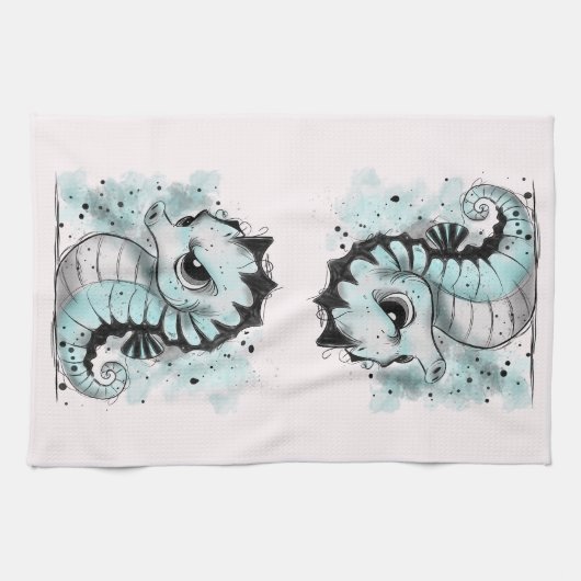 Grumpy Seepferd Geschirrtuch (Horizontal)