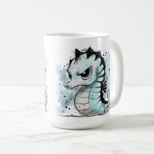 Grumpy Seepferd Kaffeetasse (VorderseiteRechts)