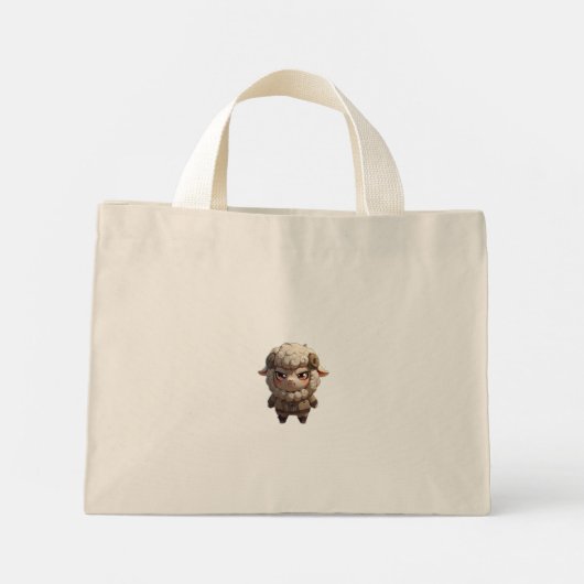 Grumpy Sheep Tote Bag - Fiercely Adorable Mini Stoffbeutel (Rückseite)