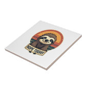 Grumpy Sloth Vintage Funny Retro Shirt Design Fliese (Seite)