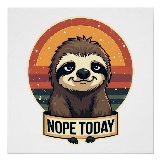Grumpy Sloth Vintage Funny Retro Shirt Design Poster (Vorderseite)